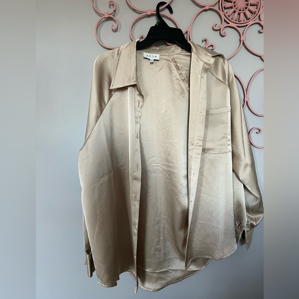 silky satin button up!